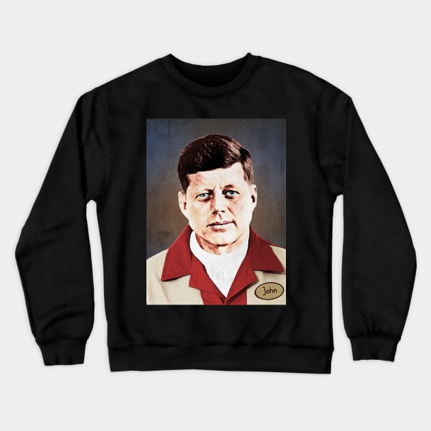 JFK 35th US president John bowling shirt Crewneck Sweatshirt by Captain-Jackson